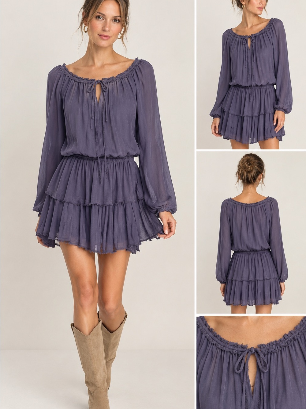 LoveShackFancy Silk Popover Dress